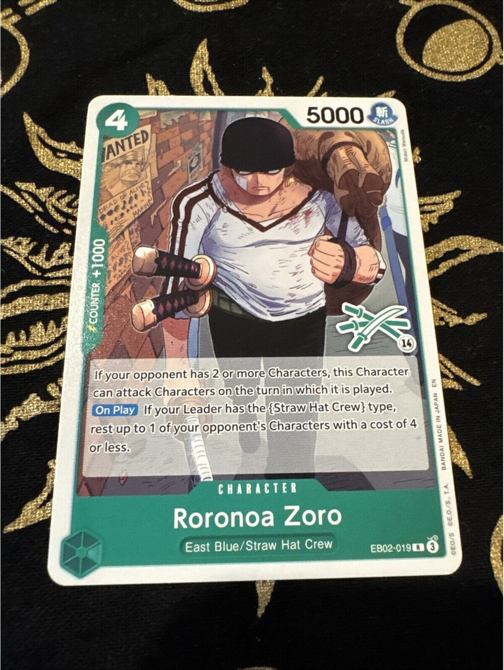 1 x Roronoa Zoro EB02-019 LD01 Learn Together Zoro Stamp One Piece TCG NM